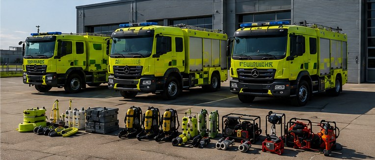 Fire service fleet with equipment
